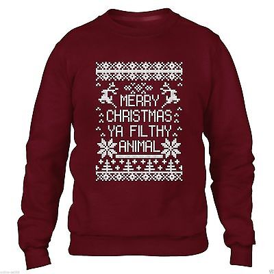 Merry Christmas Ya Filthy Animal Sweater Jumper Men Women Xmas Funny Sweatshirt