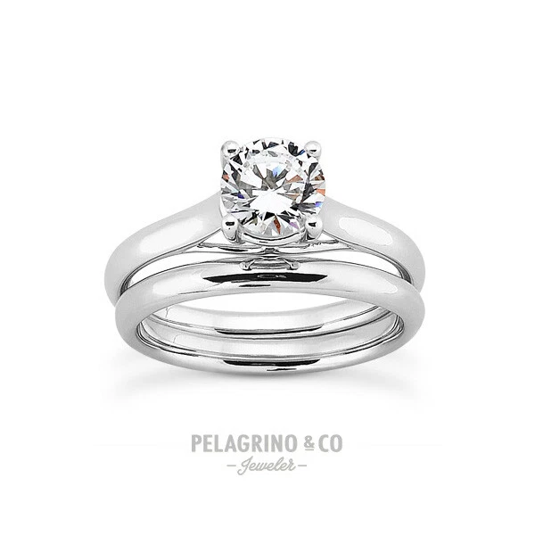 1/2ct I SI1 Round Earth Mined Certified Diamond 14k Gold Ring with Wedding Band