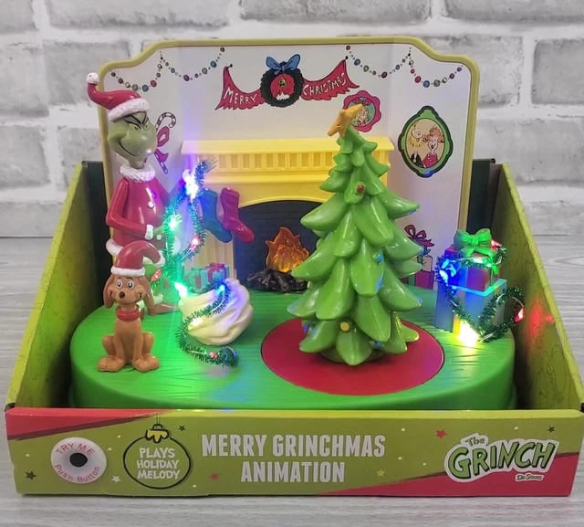 MERRY GRINCHMAS DR Seuss GRINCH Animated Christmas LIGHTS Scene