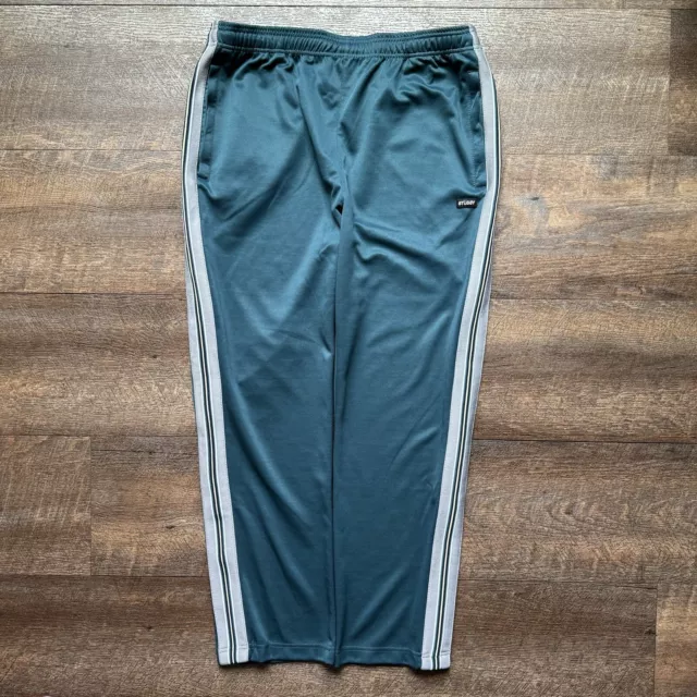 Mens Large Teal Stussy Striped Sweatpants - Streetwear, Relaxed, Workout