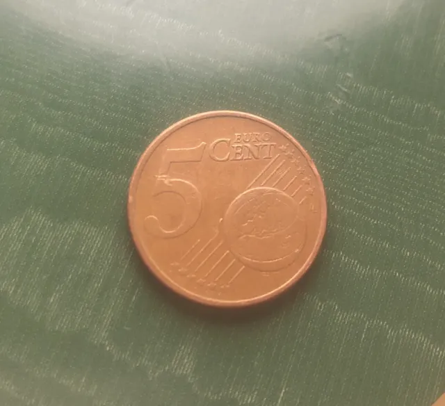 Seltene 5 Cent Euro Münze Griechenland 2002  Fehlprägung  / Verprägung ! 2