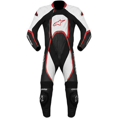 Alpinestars Orbiter one piece Ventilé Moto Cuir Suit Blanc Rouge 