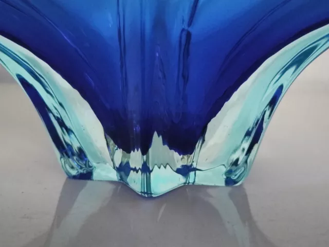 XXL Murano Glas Schale Flavio POLI Seguso VETRI D' ARTE 50er 60er 70er Vase blau