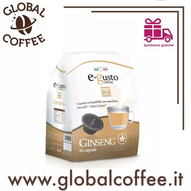 96 Capsules Pop Caffè E-Gusto Ginseng Compatible Nescafé Dolce Gusto