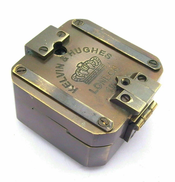 Antique Brunton Compass Solid Working Brass Kelvin & Hughes Compass Vintage look