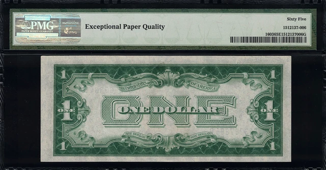 1928C $1 Silver Certificate FR-1603 G-B Block - Graded PMG 65 EPQ - GEM UNC. 2