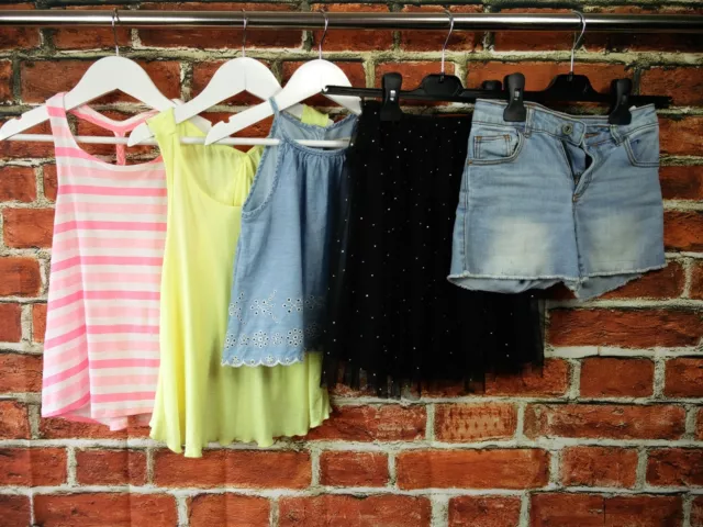 Girls Bundle Age 6-7 100% Zara Summer Vest Tops Shorts Party Skirt Holiday 122Cm