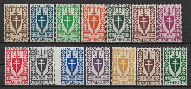 CAMEROUN 1941, SERIE DE LONDRES, YVERT # 249/262, Scott # 282-295, VF MNH**