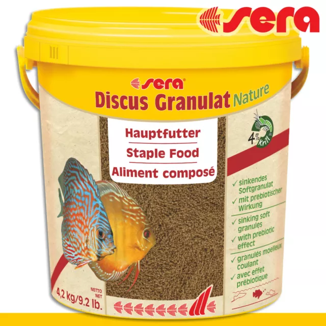 Sera 10l Discus Granulado Naturaleza En Cubo Cría Nutrientes Cuidado Crecimiento