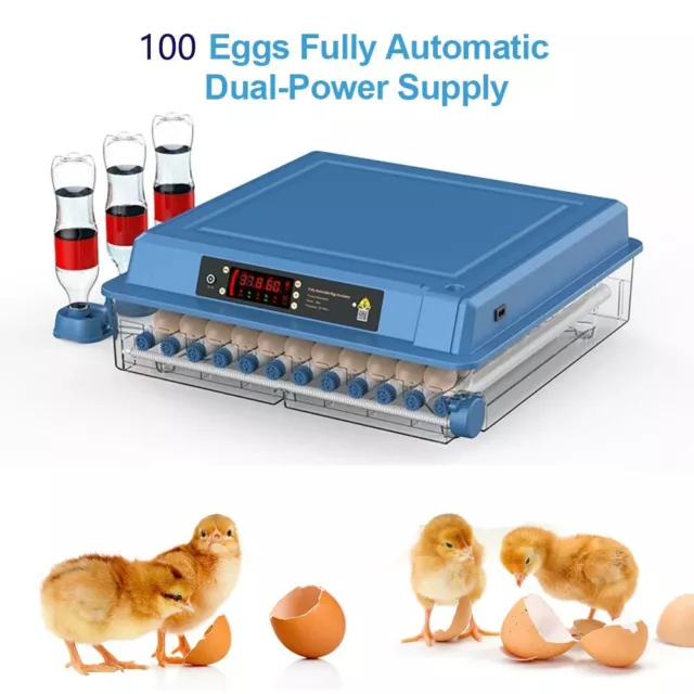Incubadora digital automática de huevos 100 pollos incubadora de aves de corral control de temperatura
