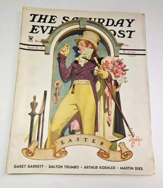 The Saturday Evening Post Magazine April 20, 1935 Easter Cover No Label Complete