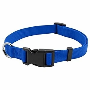 Paquete de 3 - Cuello de perro, ajustable, nailon azul, hebilla cuádruple, 1x18 a 26 pulgadas. -PE2238