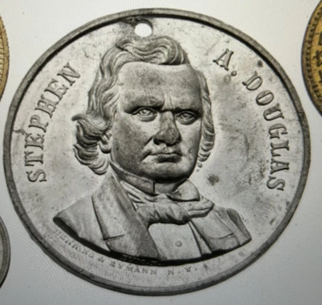 Stephen Douglas 1860 election political token ex DeWitt collection!