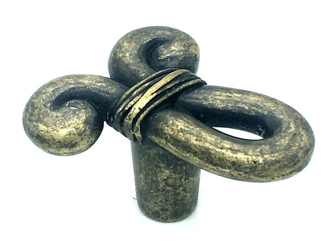 TWIST KNOBS 38mm antiqued brass cabinet door cupboard drawer knob handle (118)