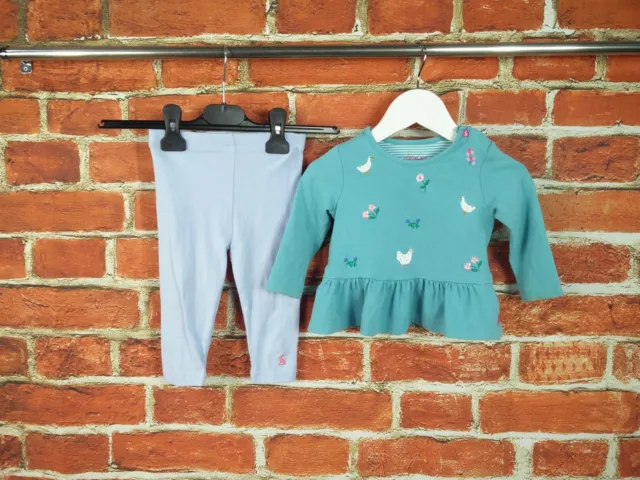Baby Girls Bundle Age 6-9 Months 100% Joules T-Shirt Top Leggings Flowers 74Cm