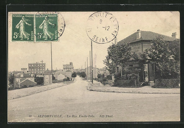 CPA Alfortville, La Rue Emile Zola 1912