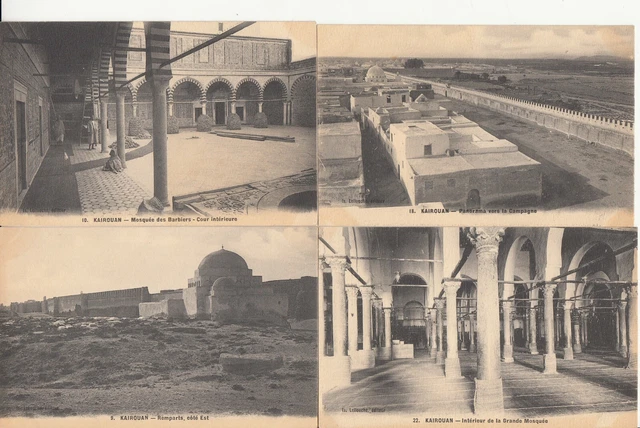 Lot de 4 cartes postales anciennes old postcards TUNISIE TUNISIA KAIROUAN 3