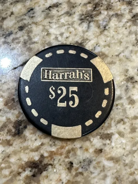 Harrah’s Lake Tahoe Nevada Casino $25 Brass Core Poker Chip