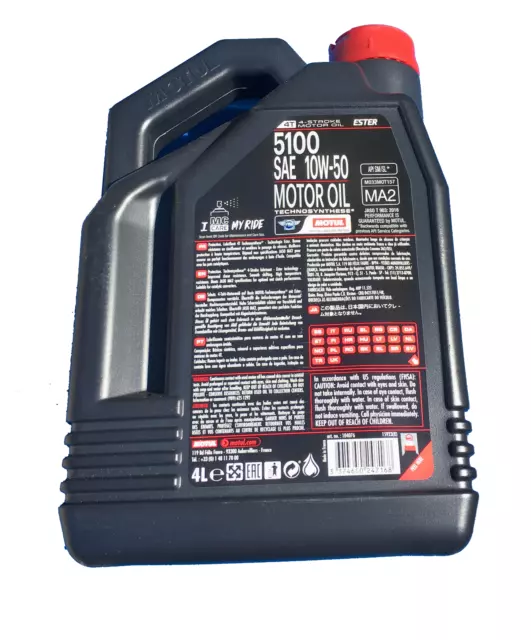 Tagliando Moto 4 LT Litri Olio Motul 4T 5100 10W50 MA2 Technosynthese Ester 2