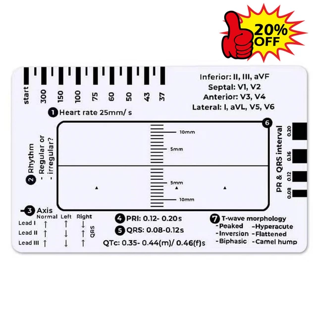 ECG ANALYSIS & Interpretation (EKG) Medical EKG Cardiometer Ruler £4.55 ...