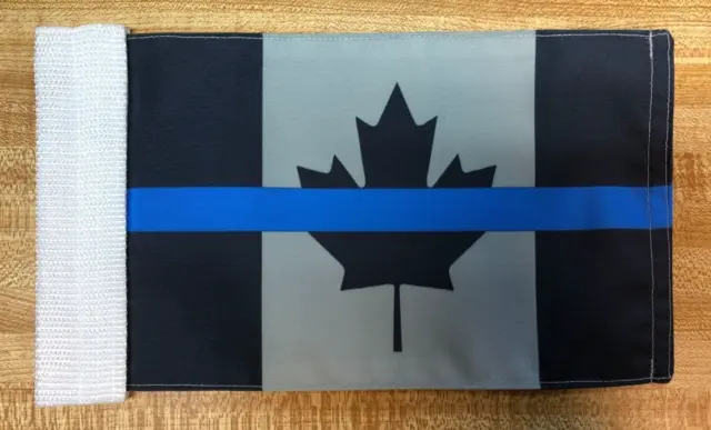 Motorcycle Flag Thin Blue Line/Canada Made in USA 6x10 inch Antenna & Flagpole