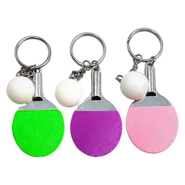 Porte-clés Raquette De Ping-Pong - Accessoire Sportif Pour Amateurs De Tennis De Table - Rouge - 10.9 Cm