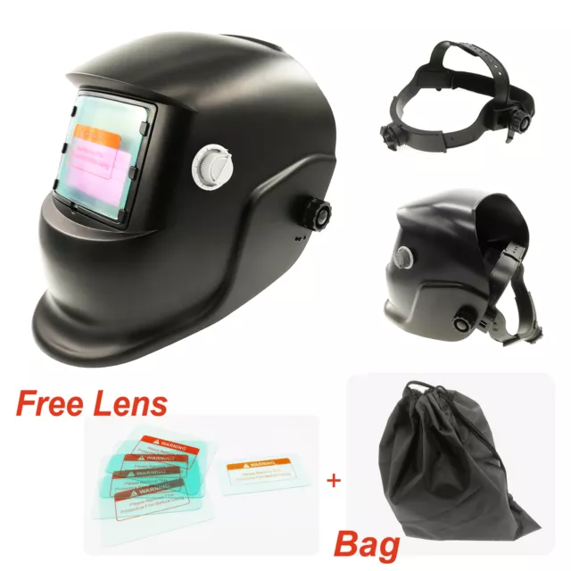 Auto Darkening Welding Helmet Mask Welders Grinding Function Solar Power Black