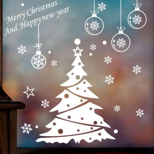 Merry Christmas Xmas Tree Snowflake Window Wall Sticker Cling Shop Decorations