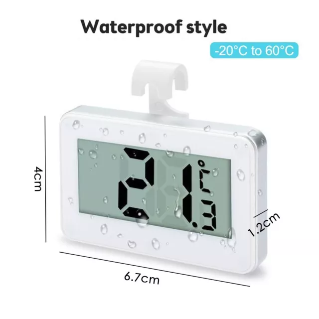 LCD Digital Fridge Freezer Thermometer Cooking Kitchen Hook Magnet Waterproof AU 2