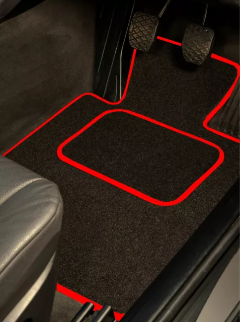 Car Mats for MG HS Auto 2019 On Tailored Black Carpet Red Trim