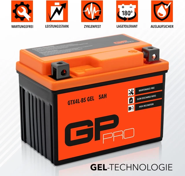 12V 5Ah Gel Battery Maintenance Free - Fits Aprilia RS/RX 50-250, YB4L-B, YTX4L-BS 9 thumbnail image