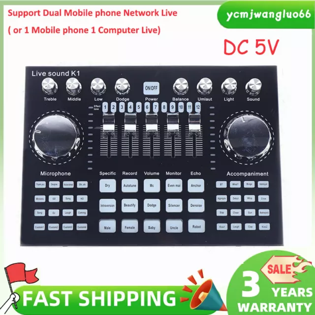 Digital Audio Mixer Network Live Sound Card K1 Audio Mixing Console for PC Phone