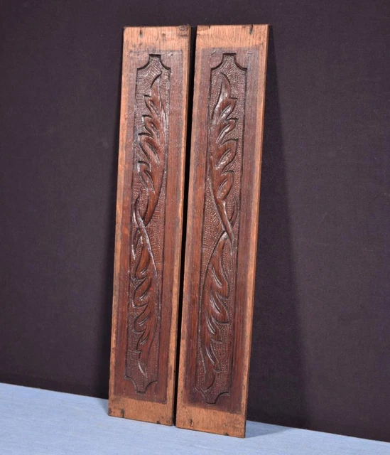 *French Antique Hand Carved Architectural Panels Solid Oak Wood Salvage 2