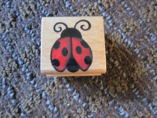 NEW Ladybug Stamp Stampcraft 1.5" Crafting Decor Craft CUTE! Wood Mounted Rubber
