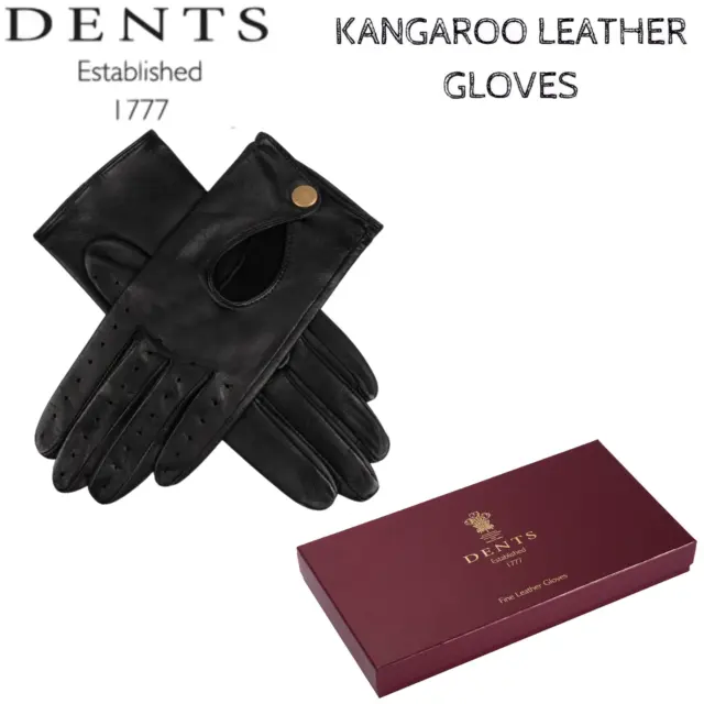 DENTS Womens Premium Kangaroo Leather Unlined Driving Gloves w/ Gift Box - Black