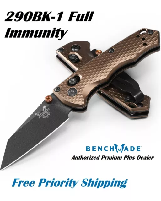 Benchmade Knife Full Immunity 290BK-1 Flat Earth Aluminum CPM-M4 Pocket Knives