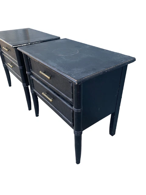 Thomasville Faux Bamboo Nightstands a pair 3
