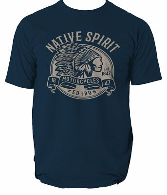 Spirit Native T Shirt American Indian Mens Wild Chief Eagle Biker Mountain S-3XL