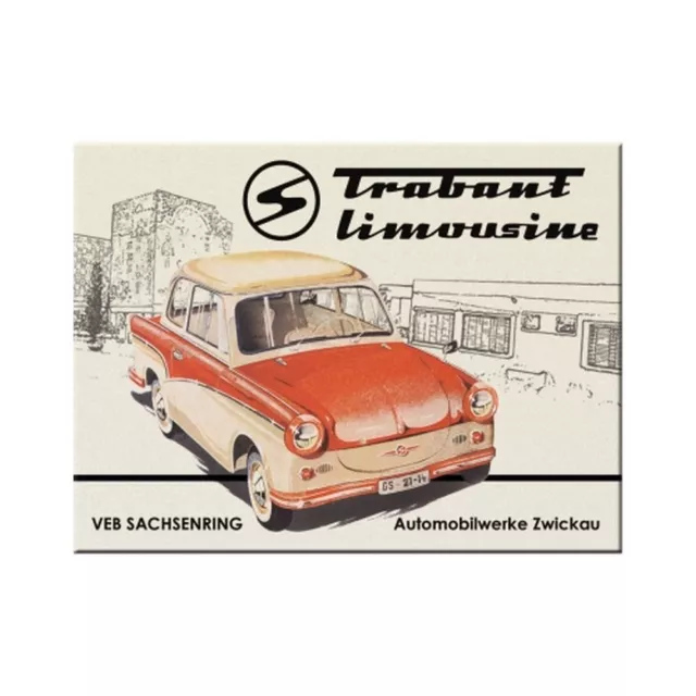 Nostalgic-Art - Kraft Pinnwand Kühlschrank-Magnet Stark - Trabant Limousine