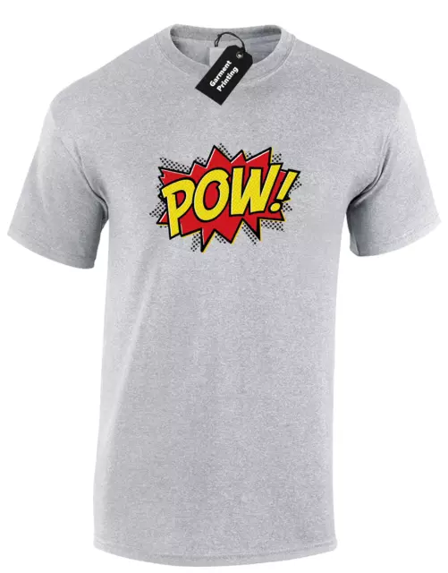 Pow Kids Boys T Shirt Retro Comic Book Super Bat Hero Man Cool Avengers Hulk