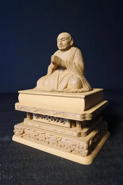 12.0 cm Nichiryu Japanese Buddhist Statues Wooden Sculpture Butsuzo Vintage