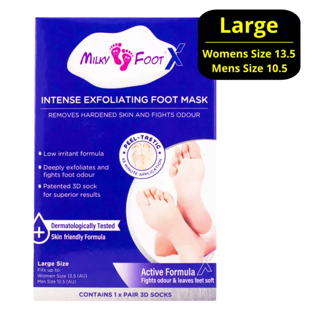 Milky Foot Active X Intense Exfoliating Foot Mask One Pair 3D Socks - Large Size