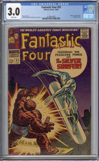 Fantastic Four #55 Marvel Comics 10/66 Cgc 3.0 Thing Vs Silver Surfer