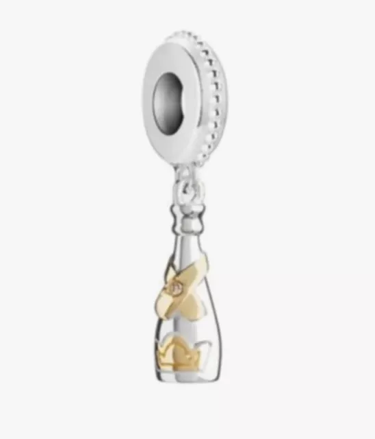 NEW Authentic Chamilia A Little Bubbly Golden Shadow Charm 925 Sterling Silver