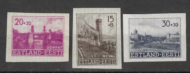 Estonia German Occupation WWII Dorpat Reval Narva Estland Imperf Mint MNH 1941