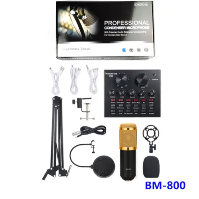 BM800 Kondensator Microphone Mikrofon Kit Komplett Set für Studio Aufnahme DE