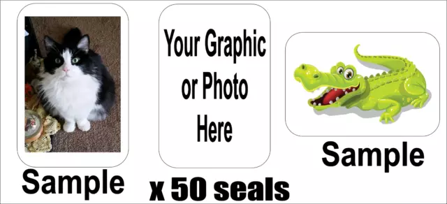 50 Custom Envelope Seals / Labels / Stickers, 1" by 1.5"