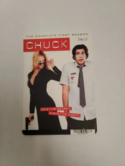 Chuck Disc 2 BLOCKBUSTER SHELF DISPLAY DVD BACKER CARD ONLY 5.5"X8"