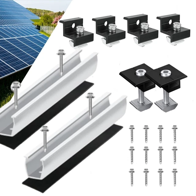 SOLAR MODULE ALUMINIUM Mount Trapezoidal Plate Flat Roof PV Mounting ...