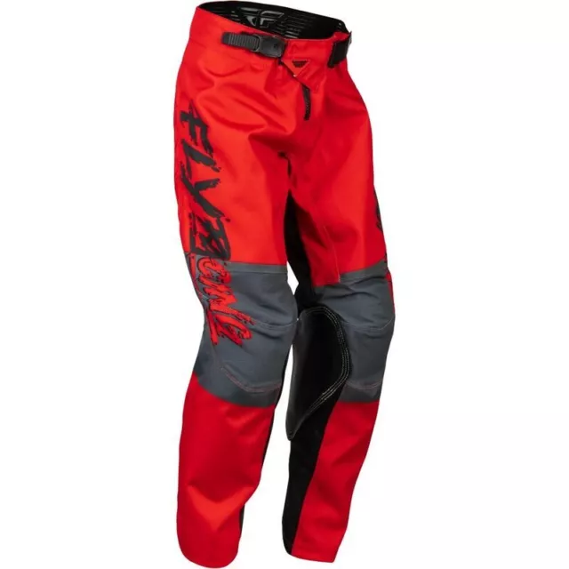 NEW Fly Racing Kinetic Khaos Black/Red/Grey Kids Motocross Dirt Bike Pants